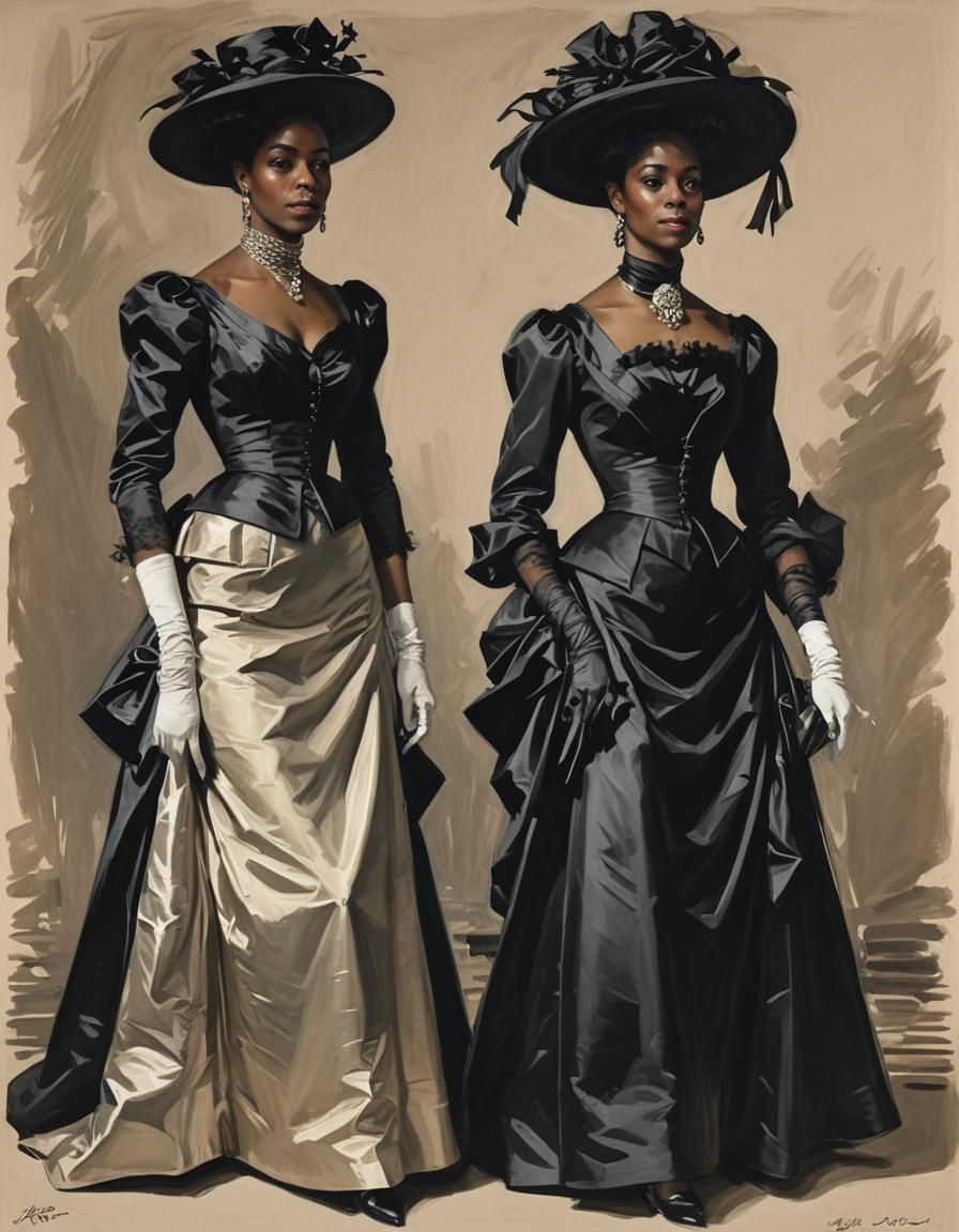 Elegant Black Women in Sargent-esque Portrait