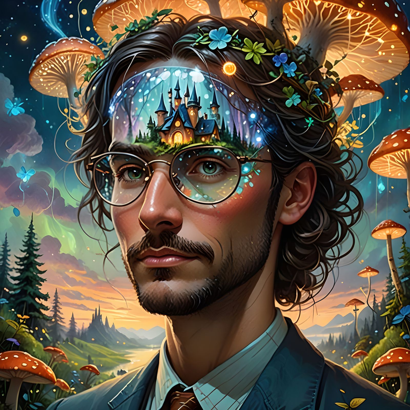 Ethereal Fantasy Scene in Dreamy Misty Atmosphere