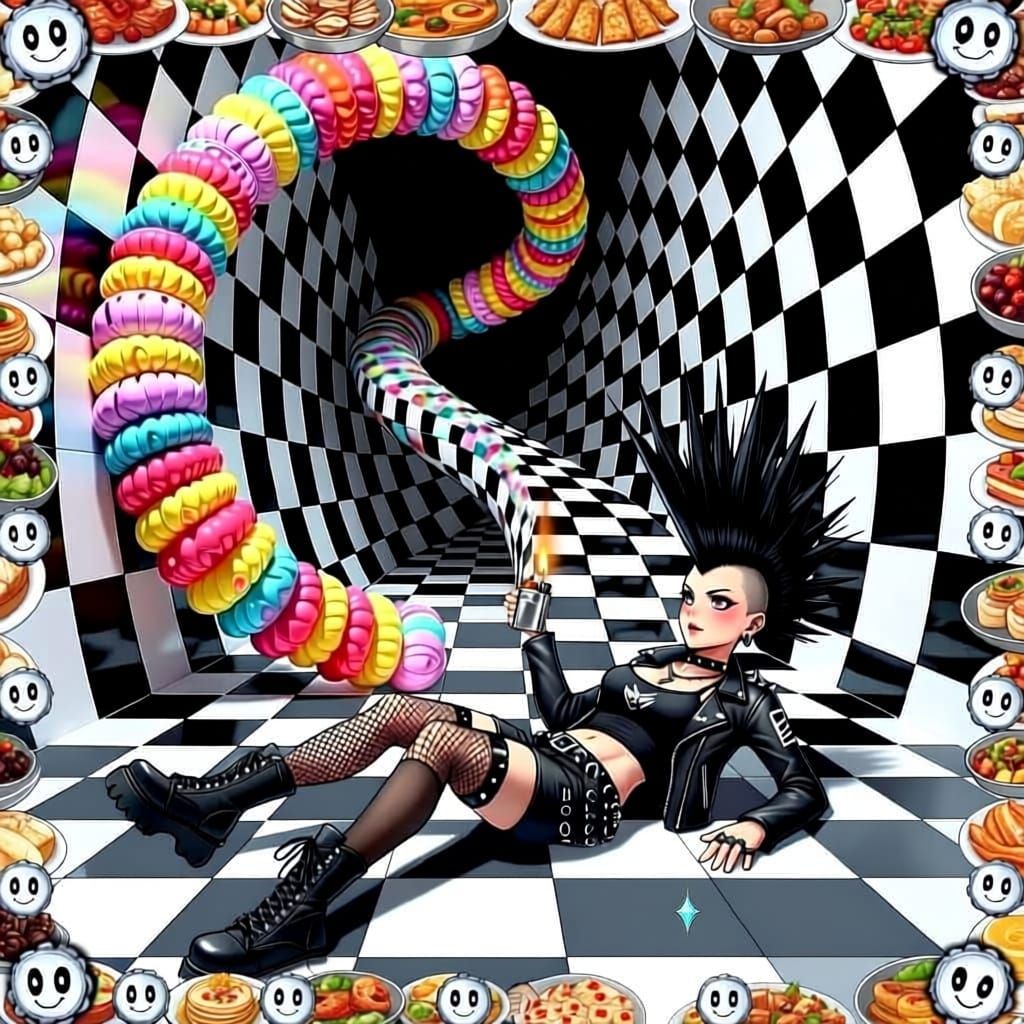 Spinal Cord Staircase Illusion with Diamond Tiles