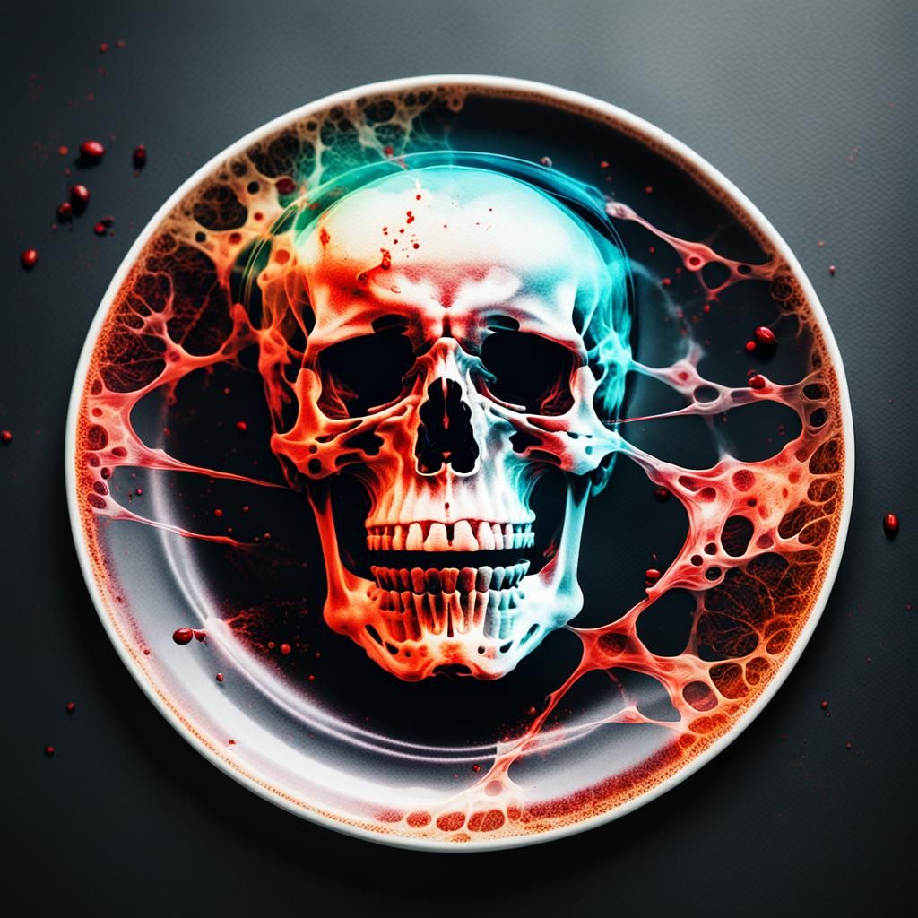 Glitch Art: Fractal Coffee Stain with Skeleton Oracle