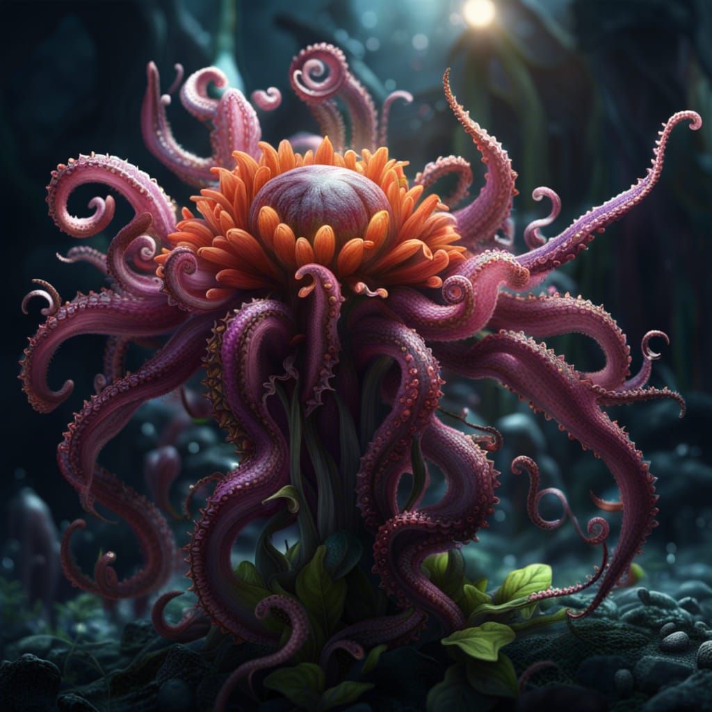 Fantasy Flower with Tentacles in 8K Resolution