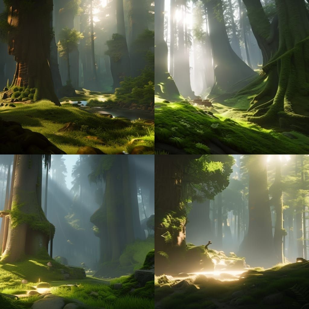 Mushroom City in Sunlight: 3D Game Art