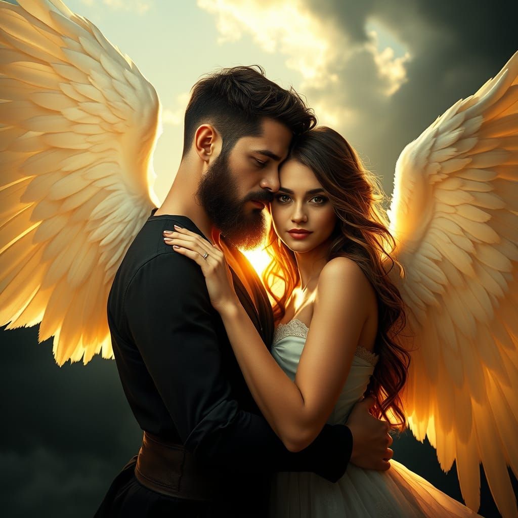 Fallen Angels: Romantic Couple in Cinematic Lighting