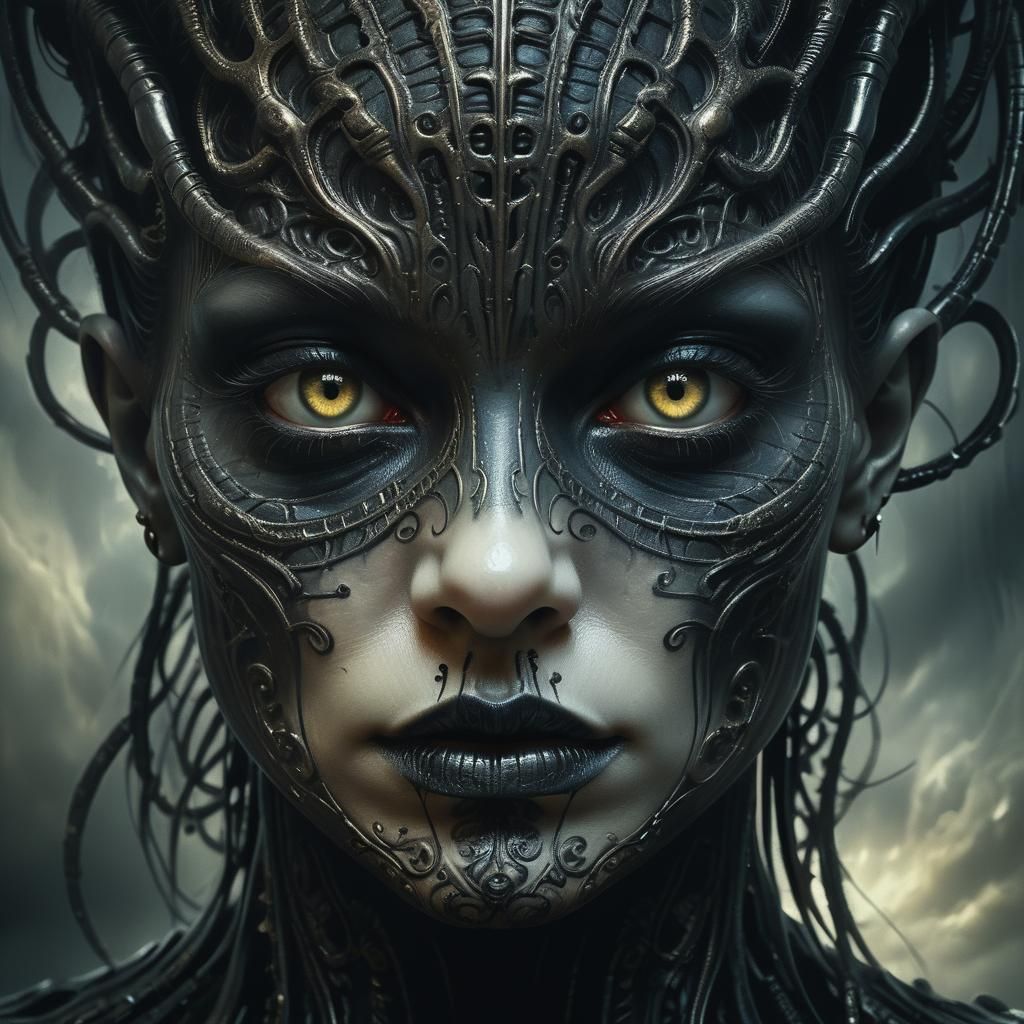 Gothic Portrait with Baroque Details in Digital Art