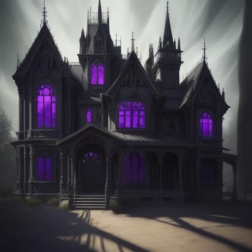 Beautiful purple gothic house with black accents& gothic vibes& victorian vibes& ethereal vibes& elegance vibes& beautif...