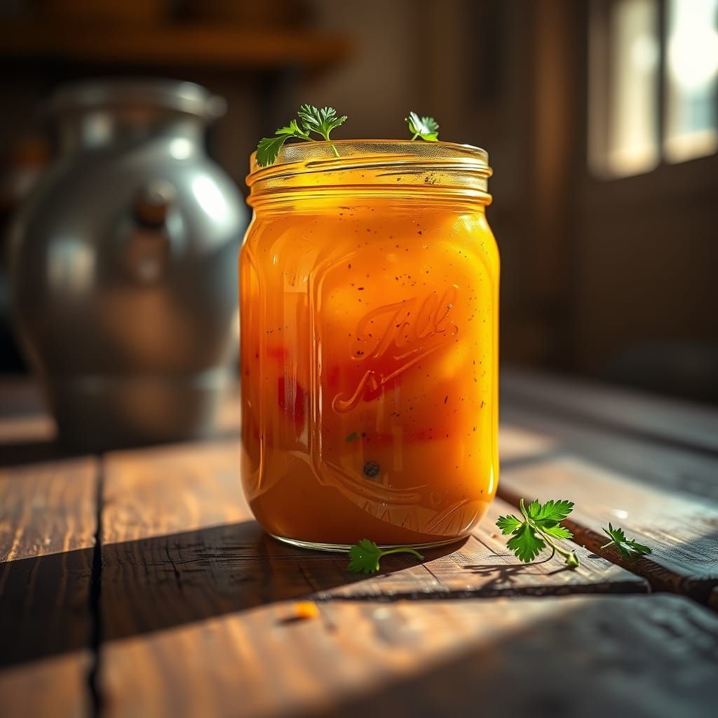 Vibrant Mango Chutney in Golden Light