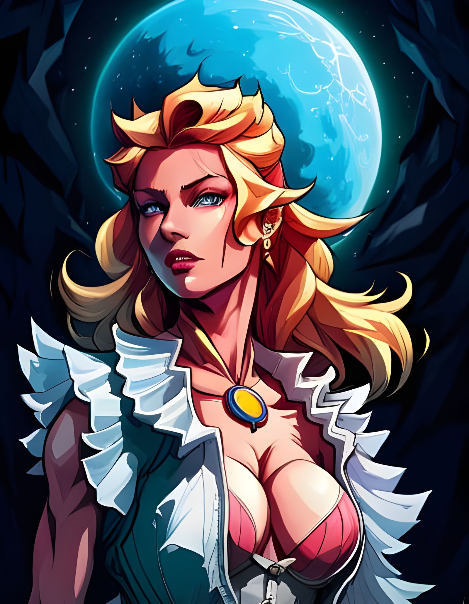 Punk Rock Princess Peach in Borderlands Style