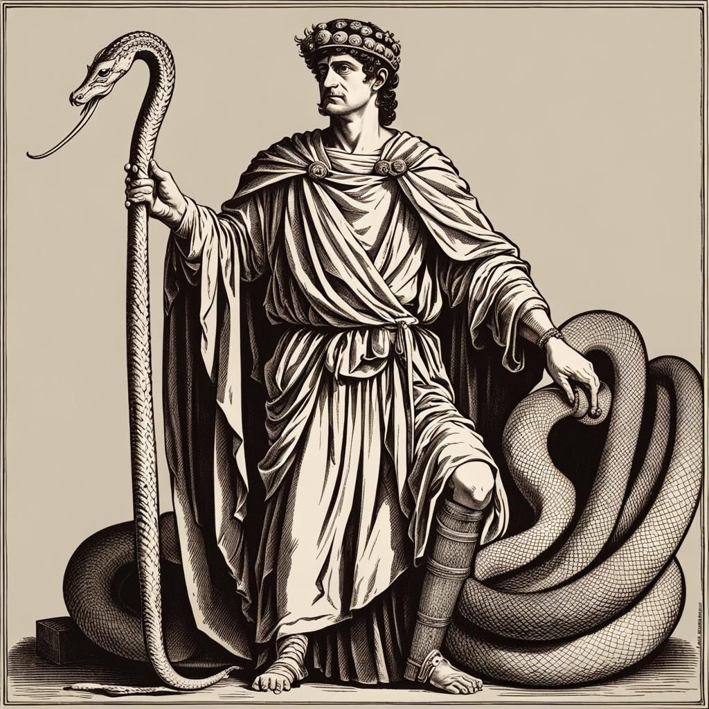 Roman Man with Snake Staff
