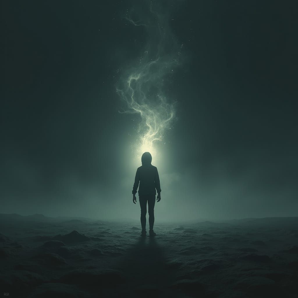 Ethereal Solitude in a Shadowy Expanse