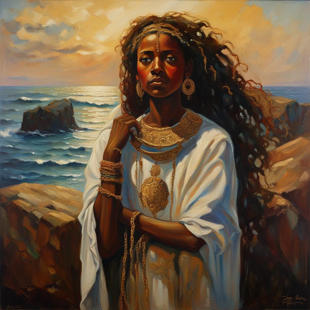 Andromeda: An Oil Painting in Golden Light