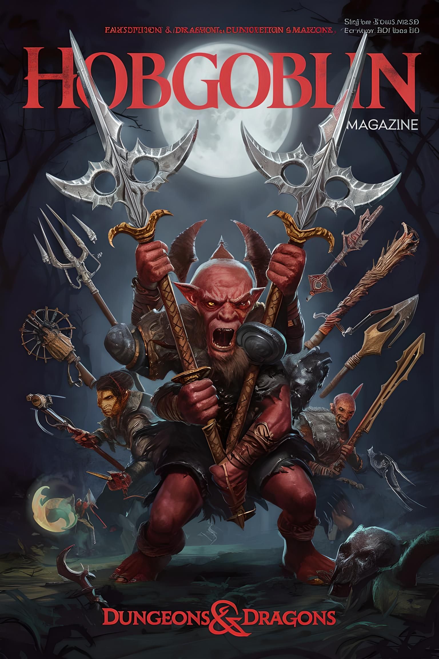 Hobgoblin Magazine Cover with D&D Weapons