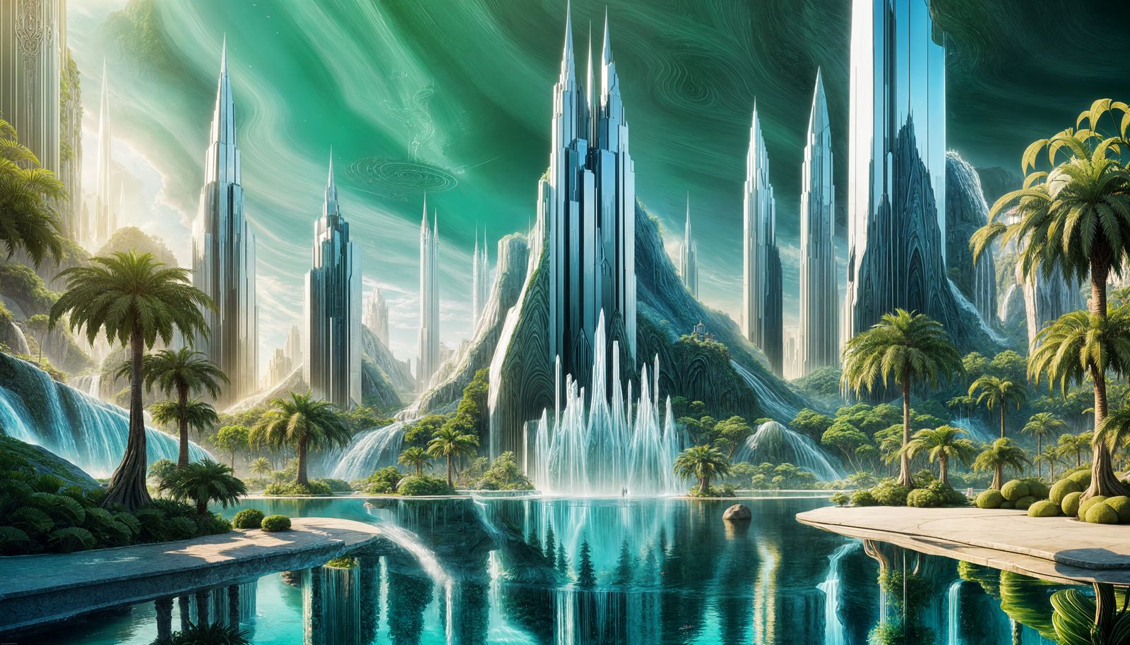 Utopian Metaverse Oasis: Digital Art of the Future
