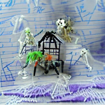 Haunted House with Ghosts, Skeletons and Witches