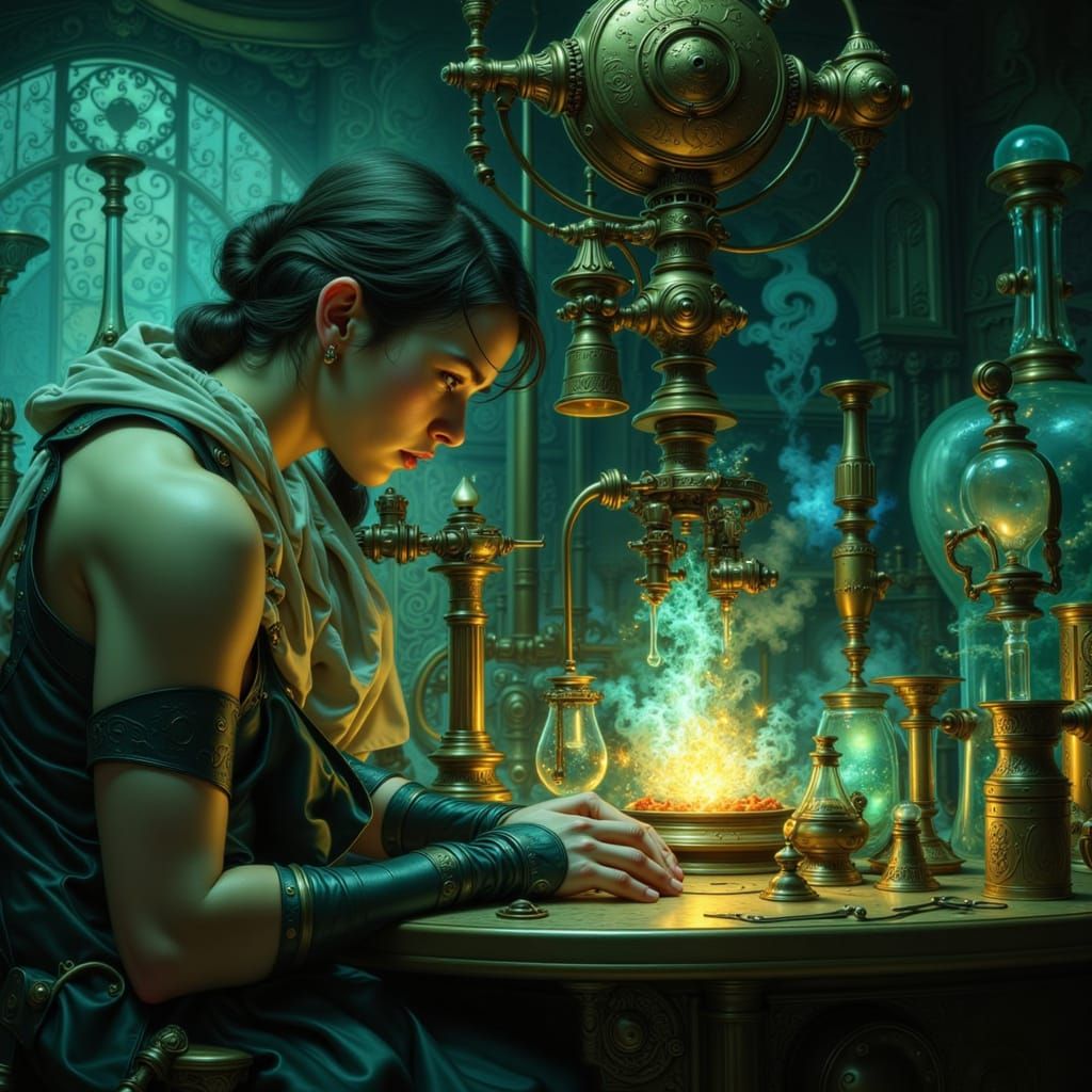 Steampunk Scientist in a Dynamic Laboratory