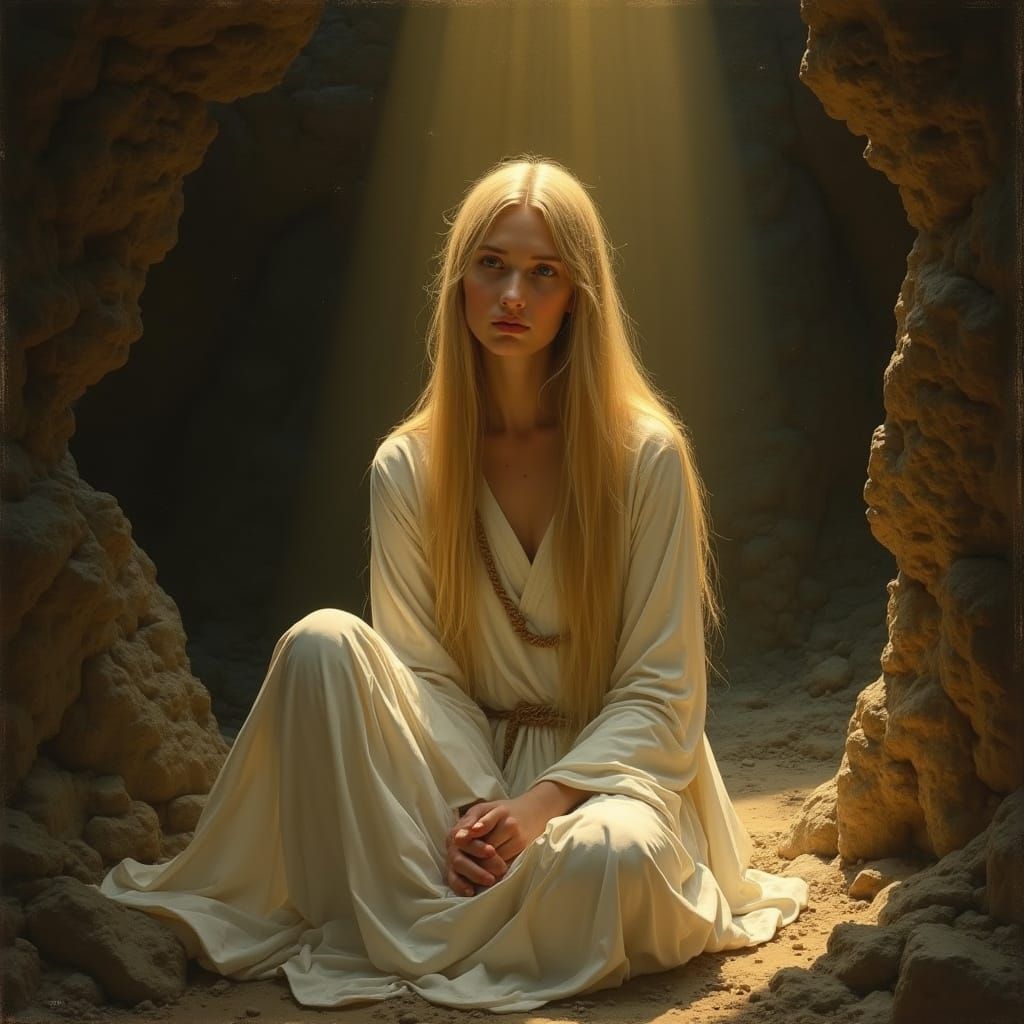 Mary Magdalene in Gilded Cave, Medieval Style