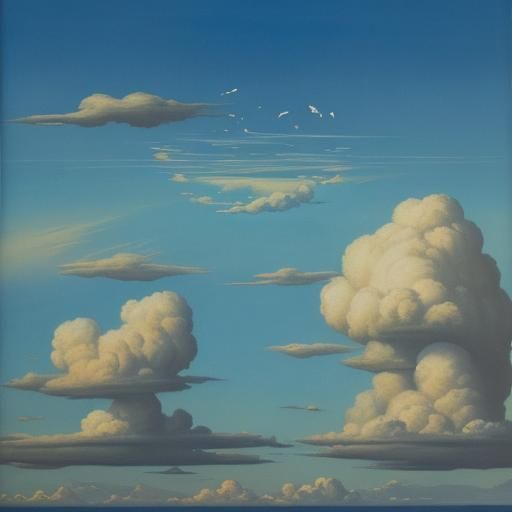 Surreal Sky with Animal Clouds, Dali Style