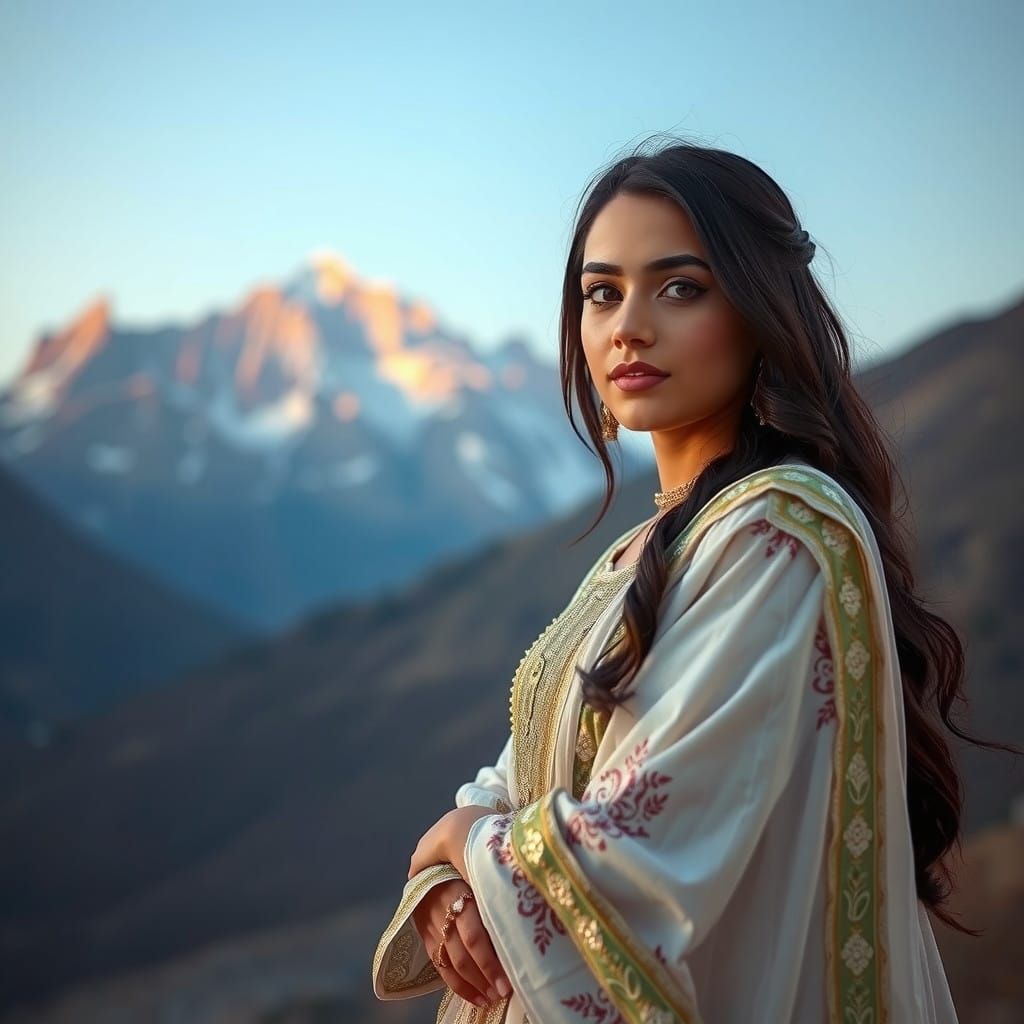 Ethereal Pakistani Princess in Hunza Valley Majesty