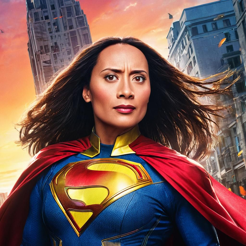 Superhero Girl in Cityscape: Comic Book Style