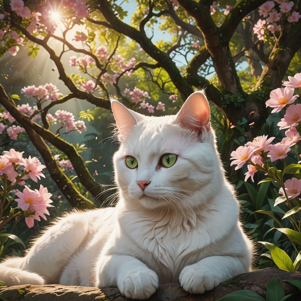 White Cat in Paradise: Fantasy Concept Art