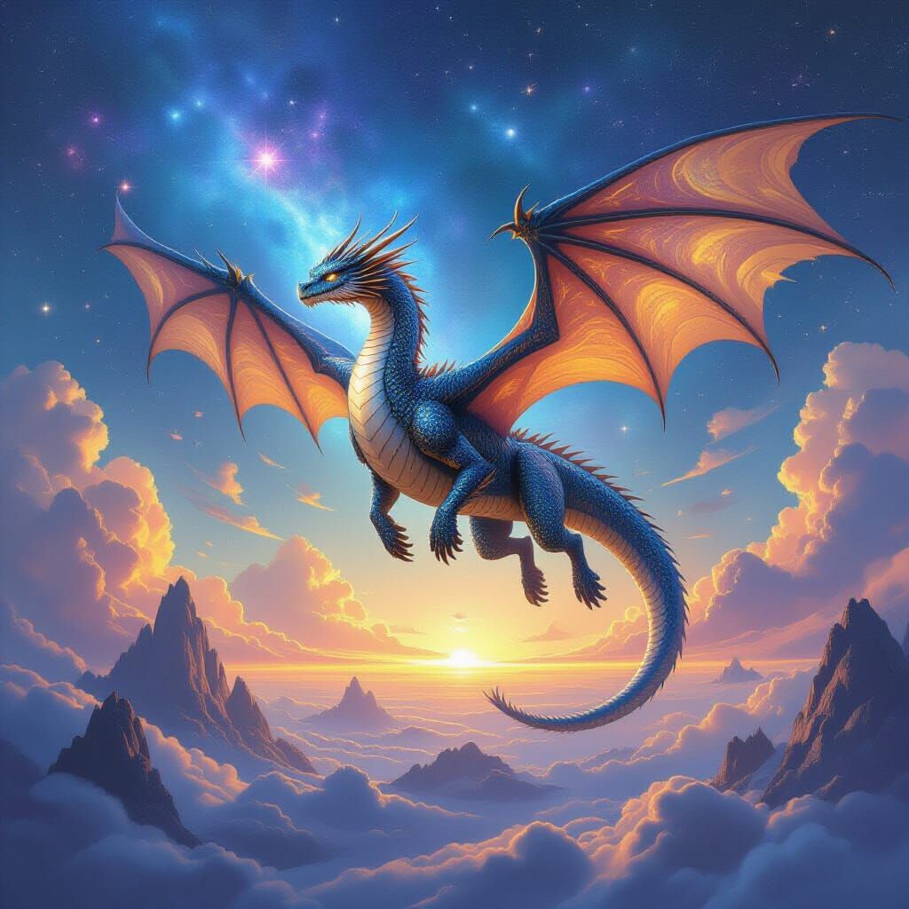 Ancient Dragon Soars Through Cosmic Nebula