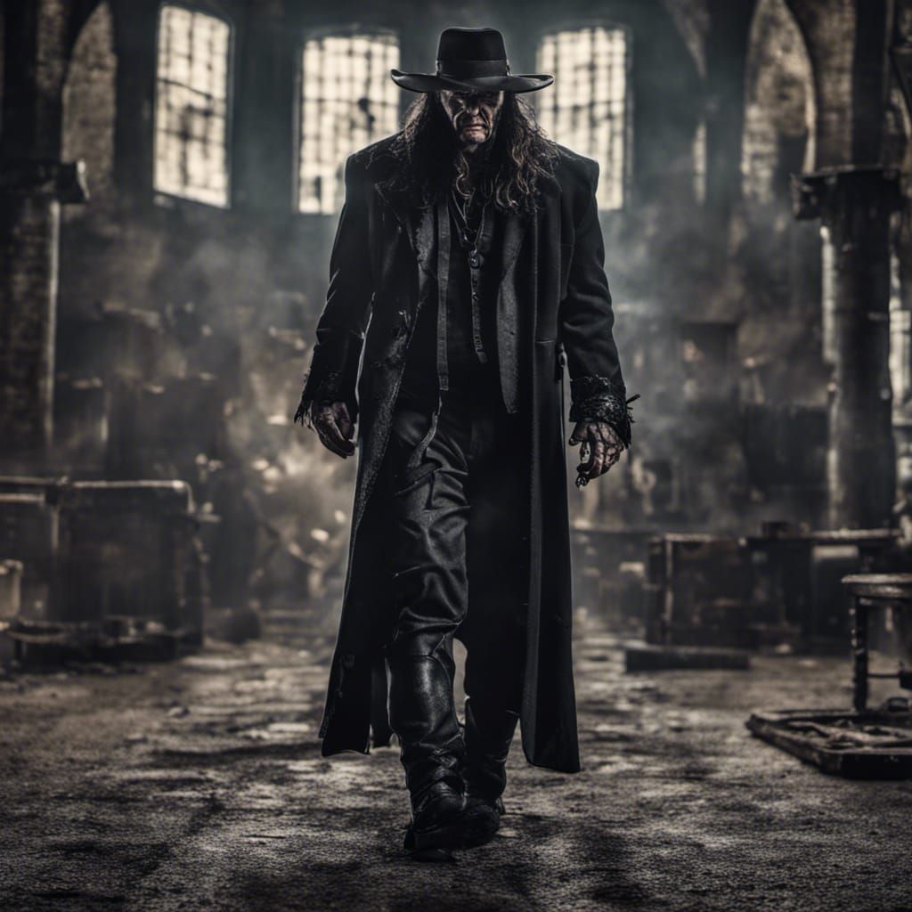 Hyperrealistic Portrait of The Undertaker in Sharp Focus