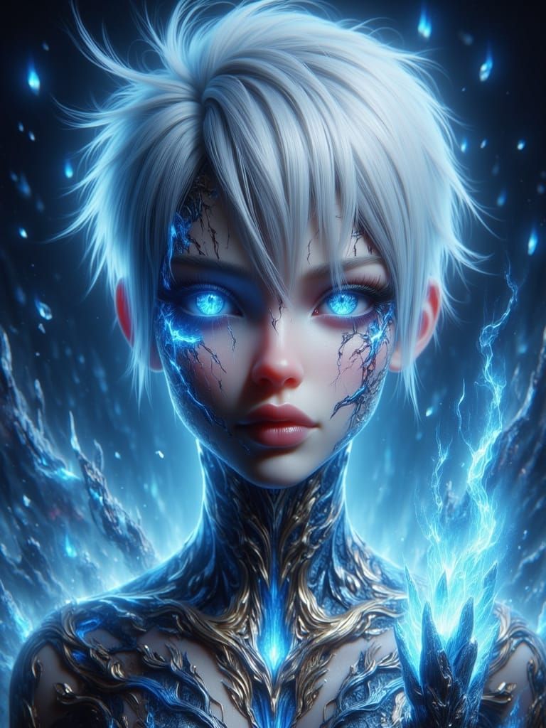 the brightest blueish big eyes