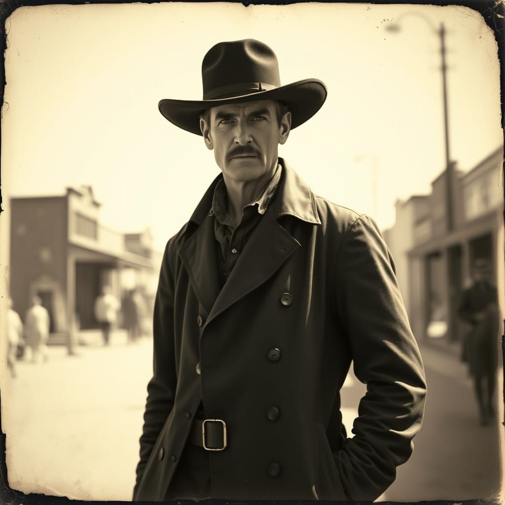 Wyatt Earp in Vintage Black and White