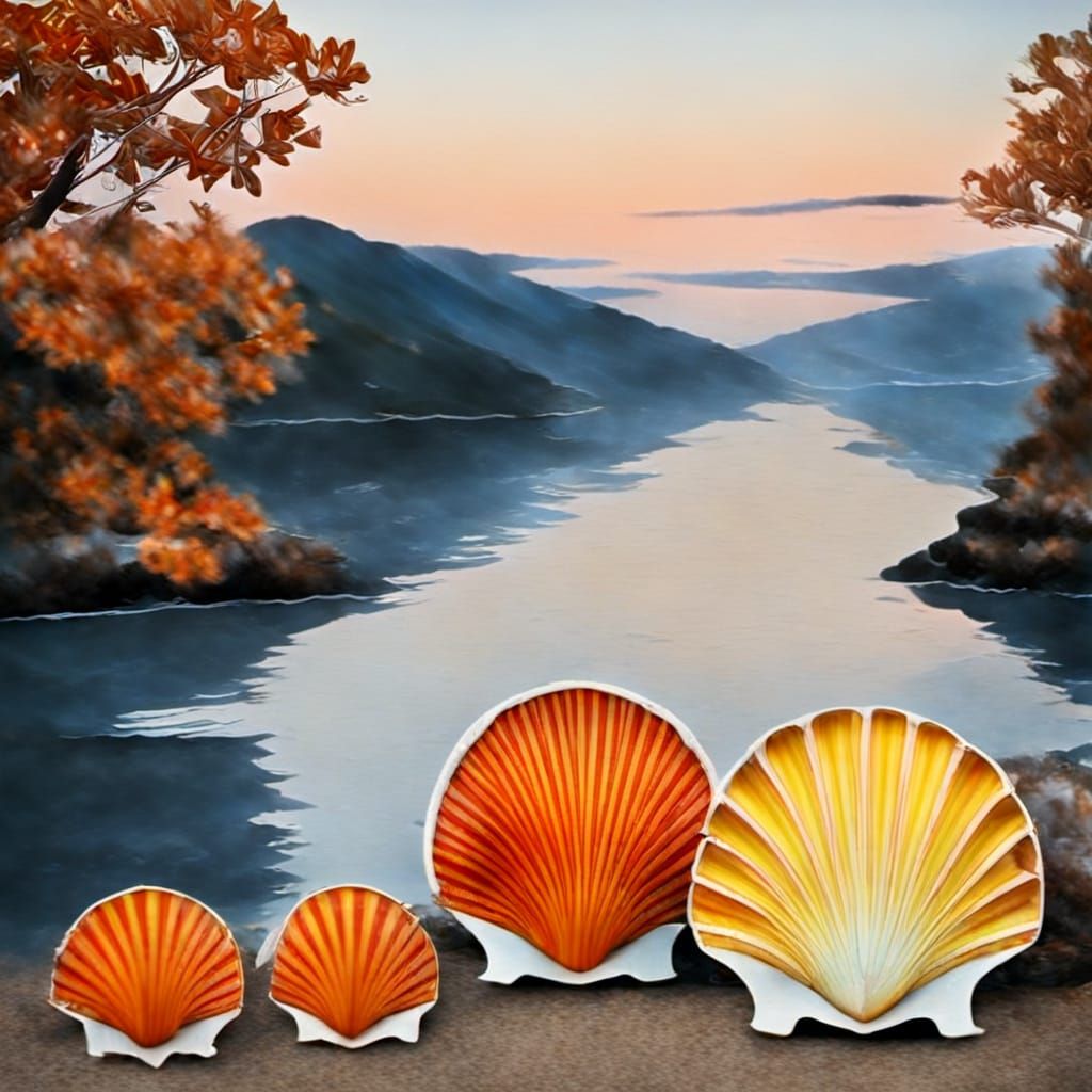 Intricate Seashell Art Display