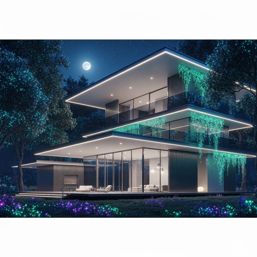 Futuristic Cliffside Villa in Cyberpunk Style