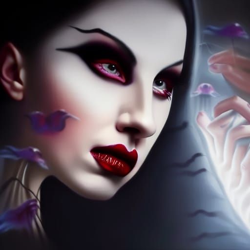 Evil Woman Casting Hypnotic Spell as Renaissance Painting