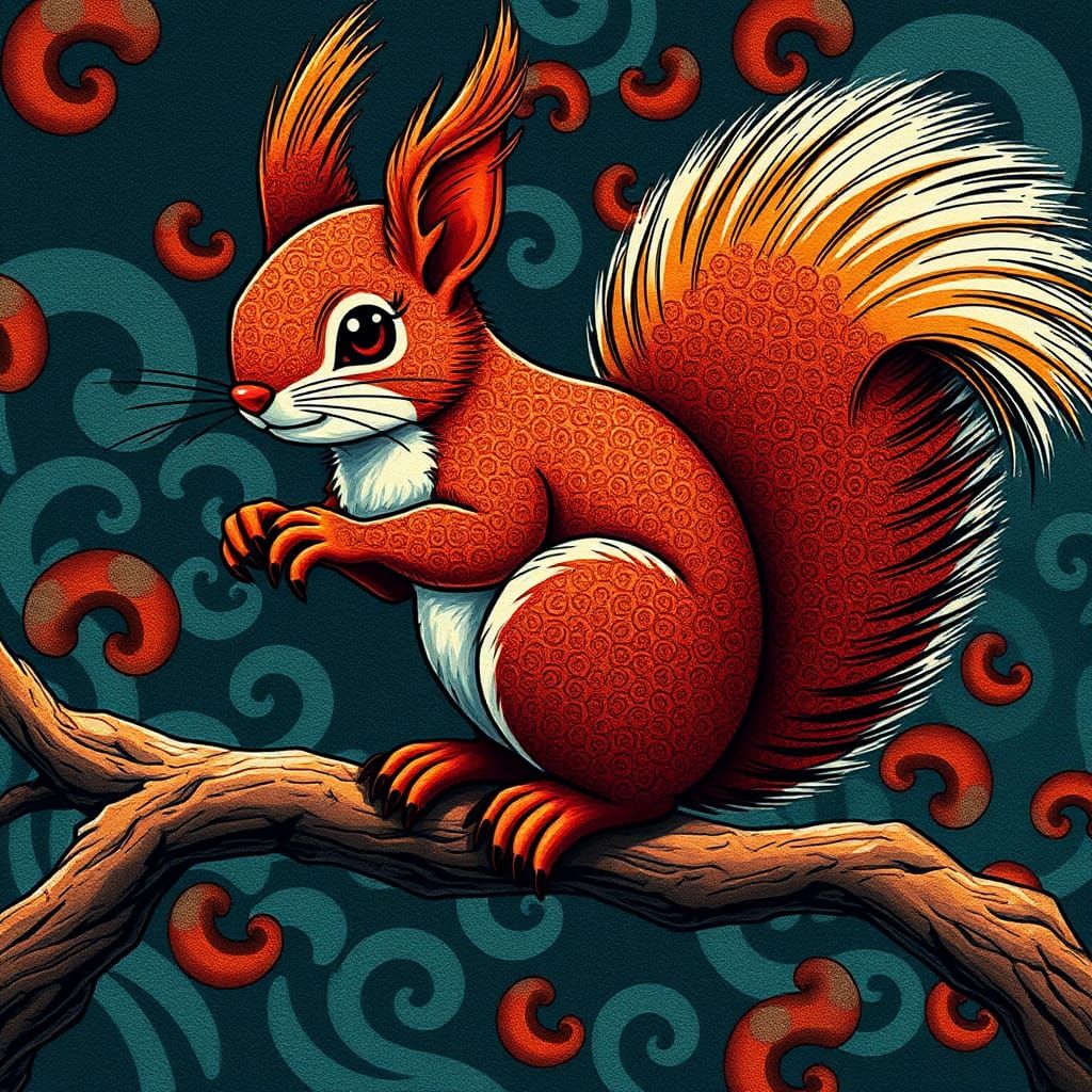 A pottery squirrel tattoo