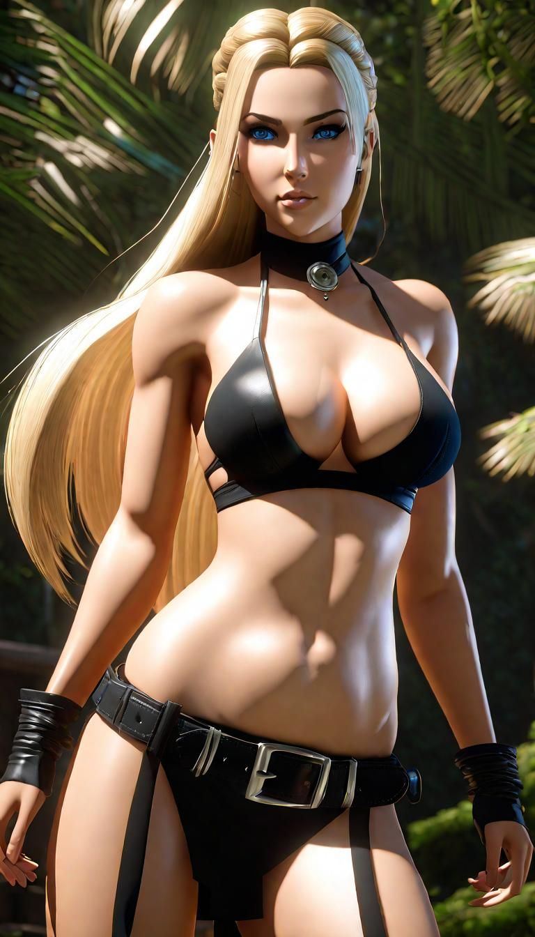 Athletic Woman in Gothic Neo-Primitivist Style