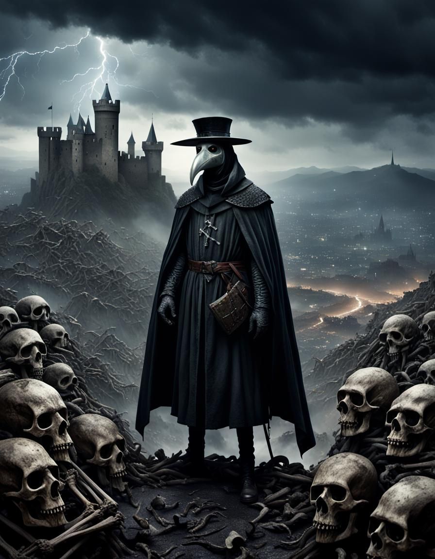 A plague doctor with his beak mask