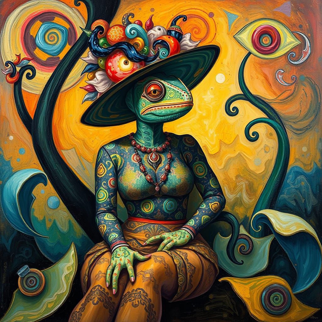 Ethereal Neo-Expressionist Portraiture of Madame Chameleon