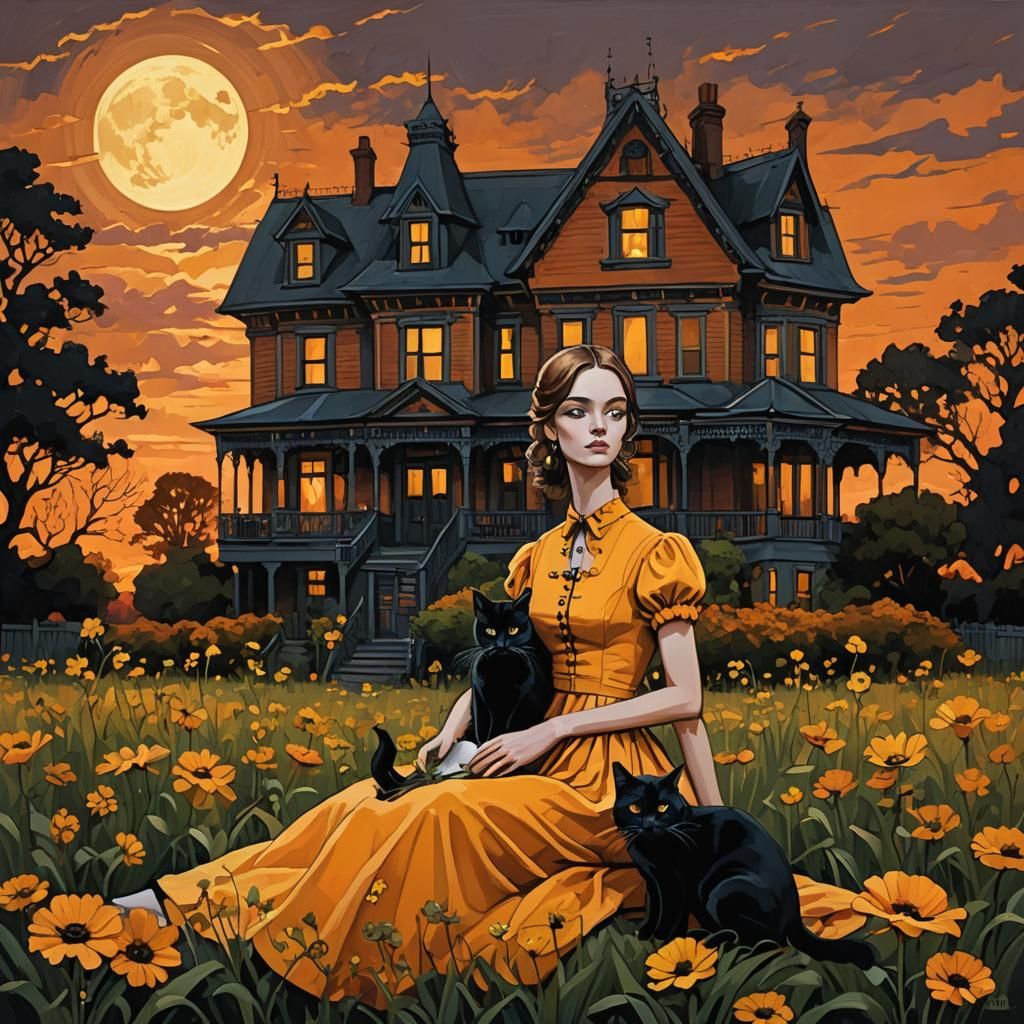 Girl in Orange Field, Adams Carvalho Style