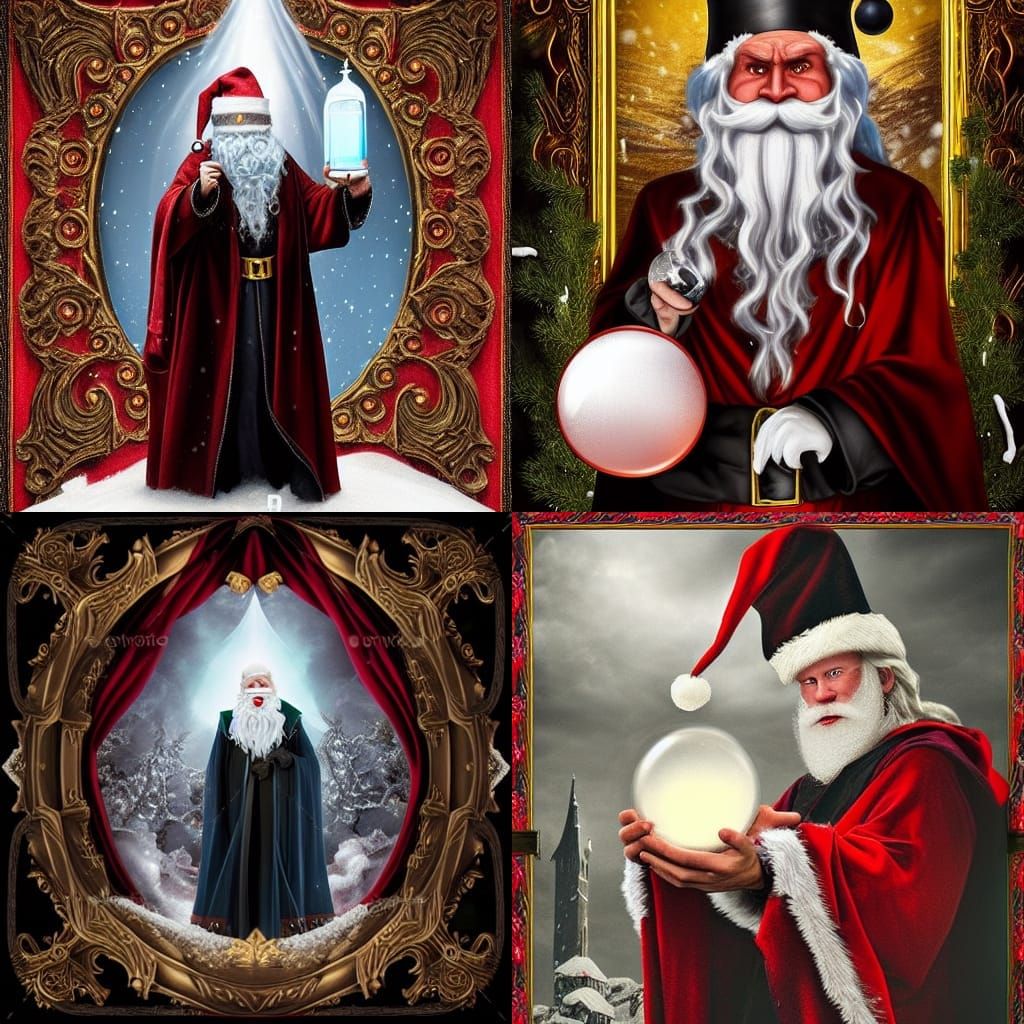 Victorian Evil Santa with Voldemort Snow Globe