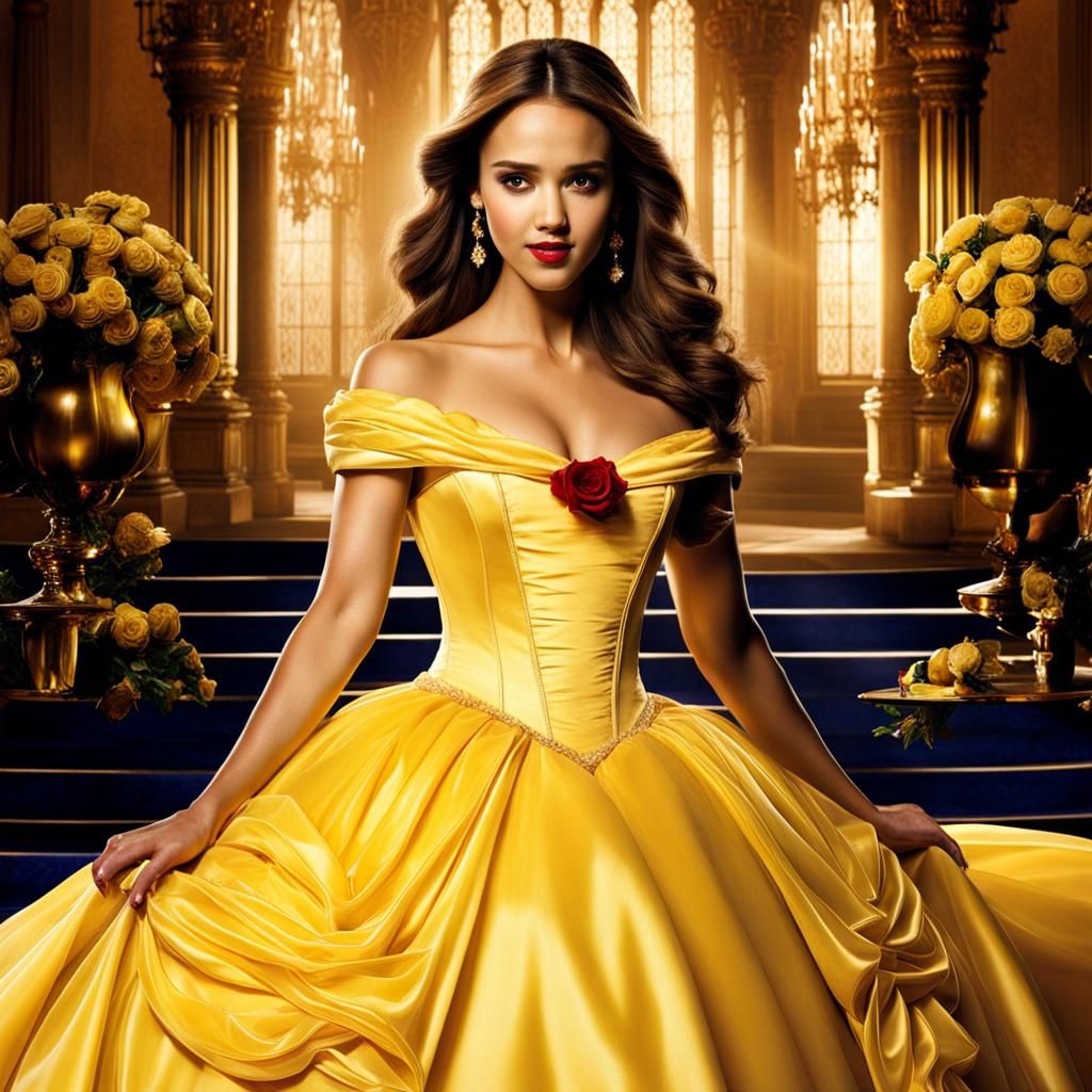 Jessica Alba as Belle: Digital Disney Portrait