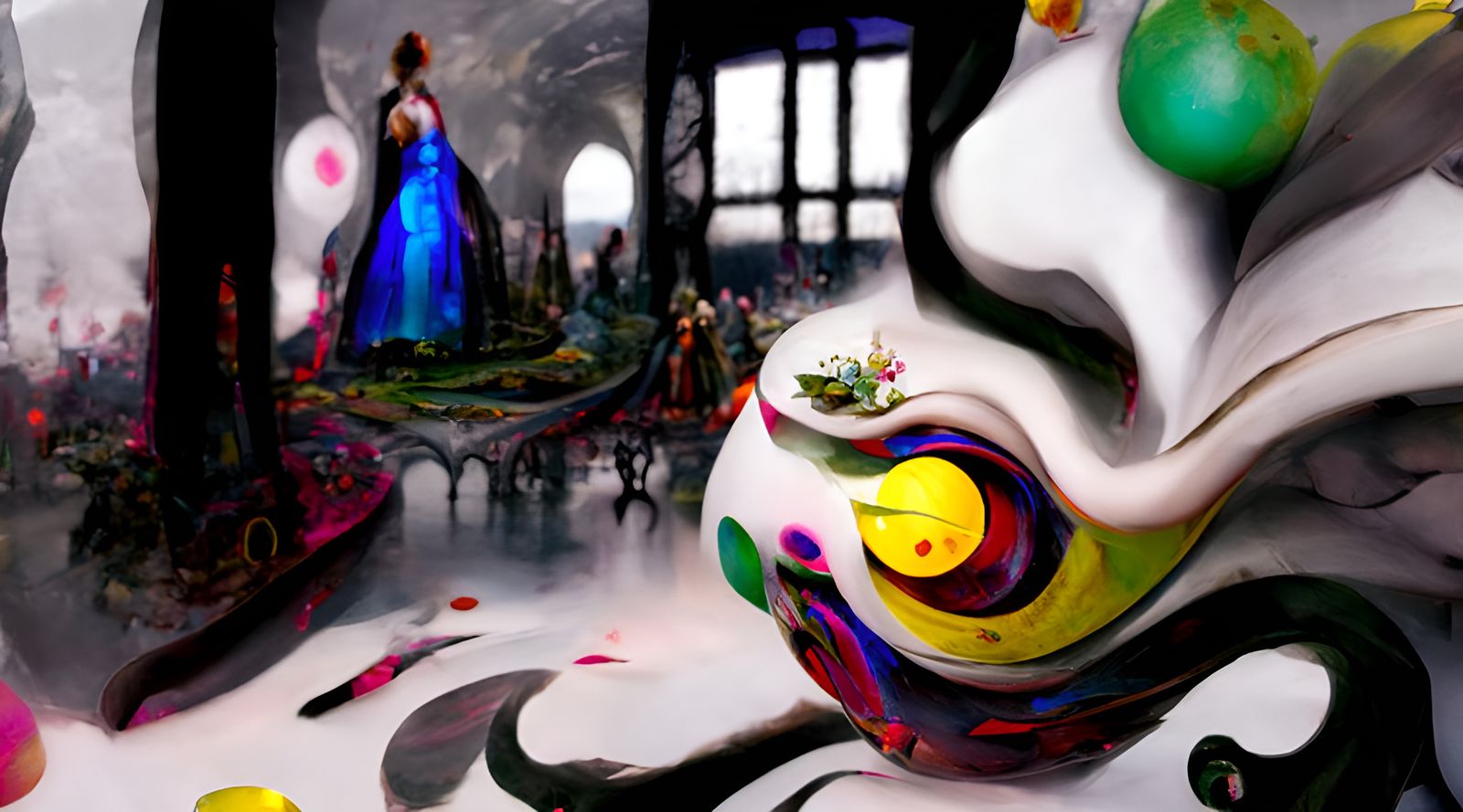 Alice in Wonderland Landscape: Hyperreal Storybook Scene