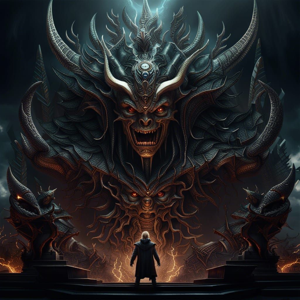 Evil Doom Metal God Baby: Digital Matte Painting
