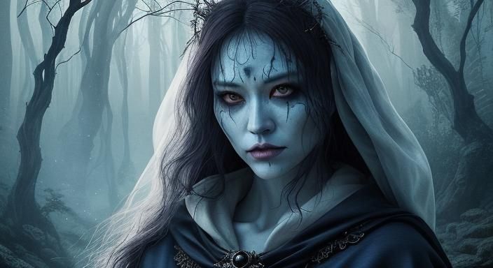 Mystical Cloaked Girl: Ethereal Ghibli-Inspired Fantasy