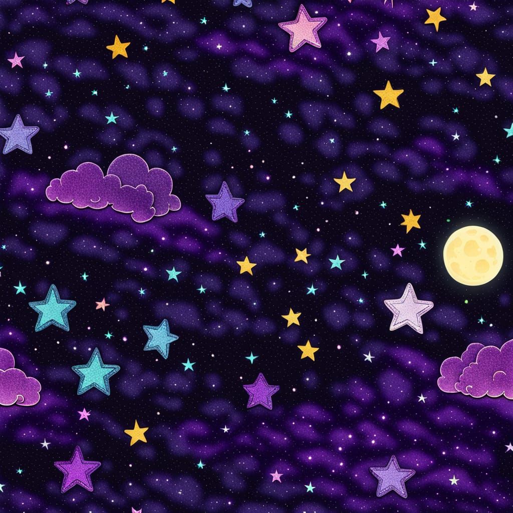 Starry Night Denim Jacket on Hanger