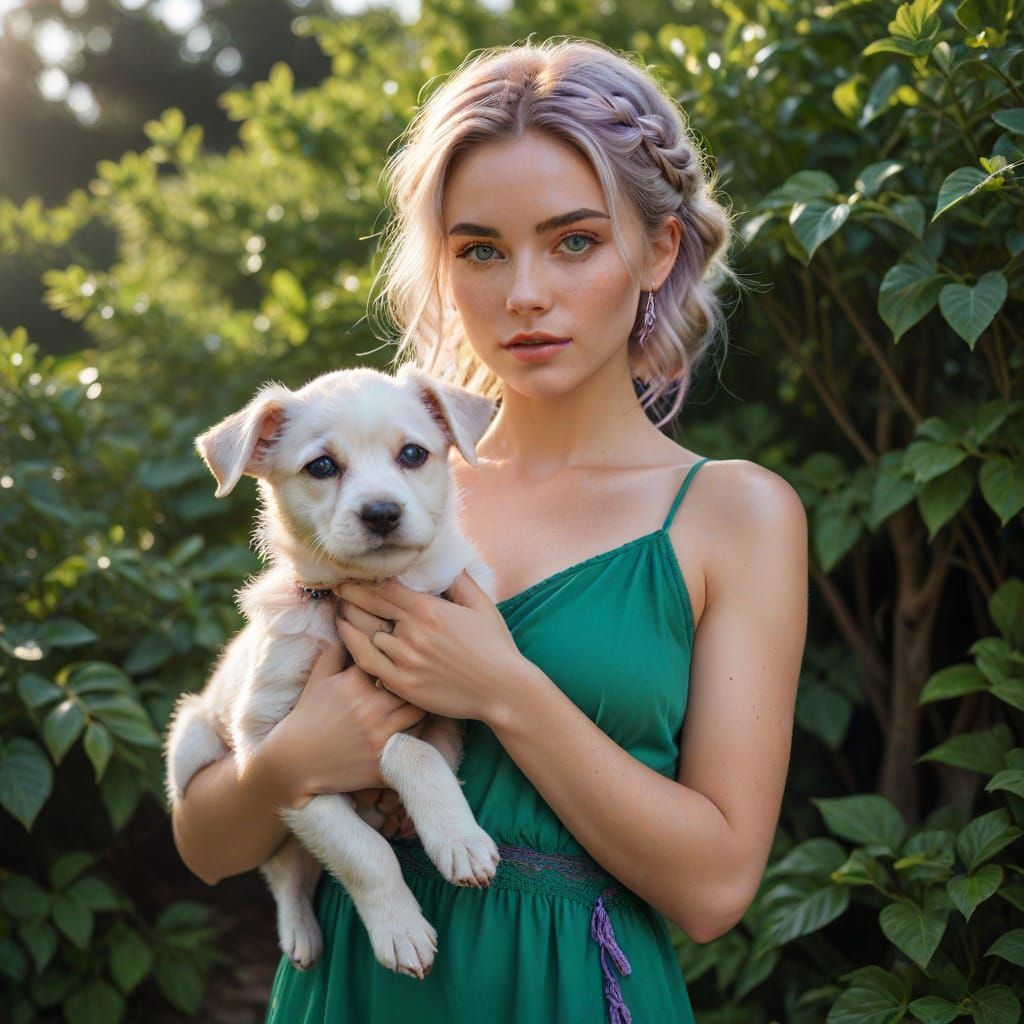 Breathtaking Young Woman in Pastel Hues