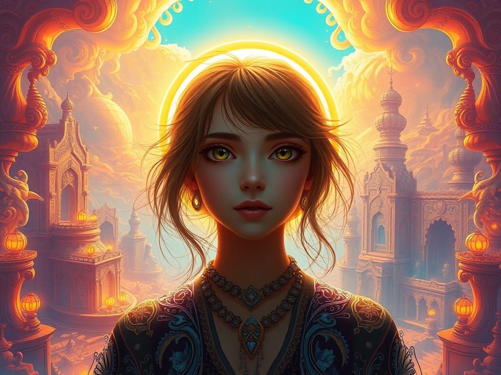 Mystical Goddess in Dreamlike Landscape