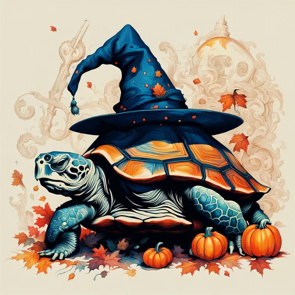 Halloween Turtle in Grimdark Style