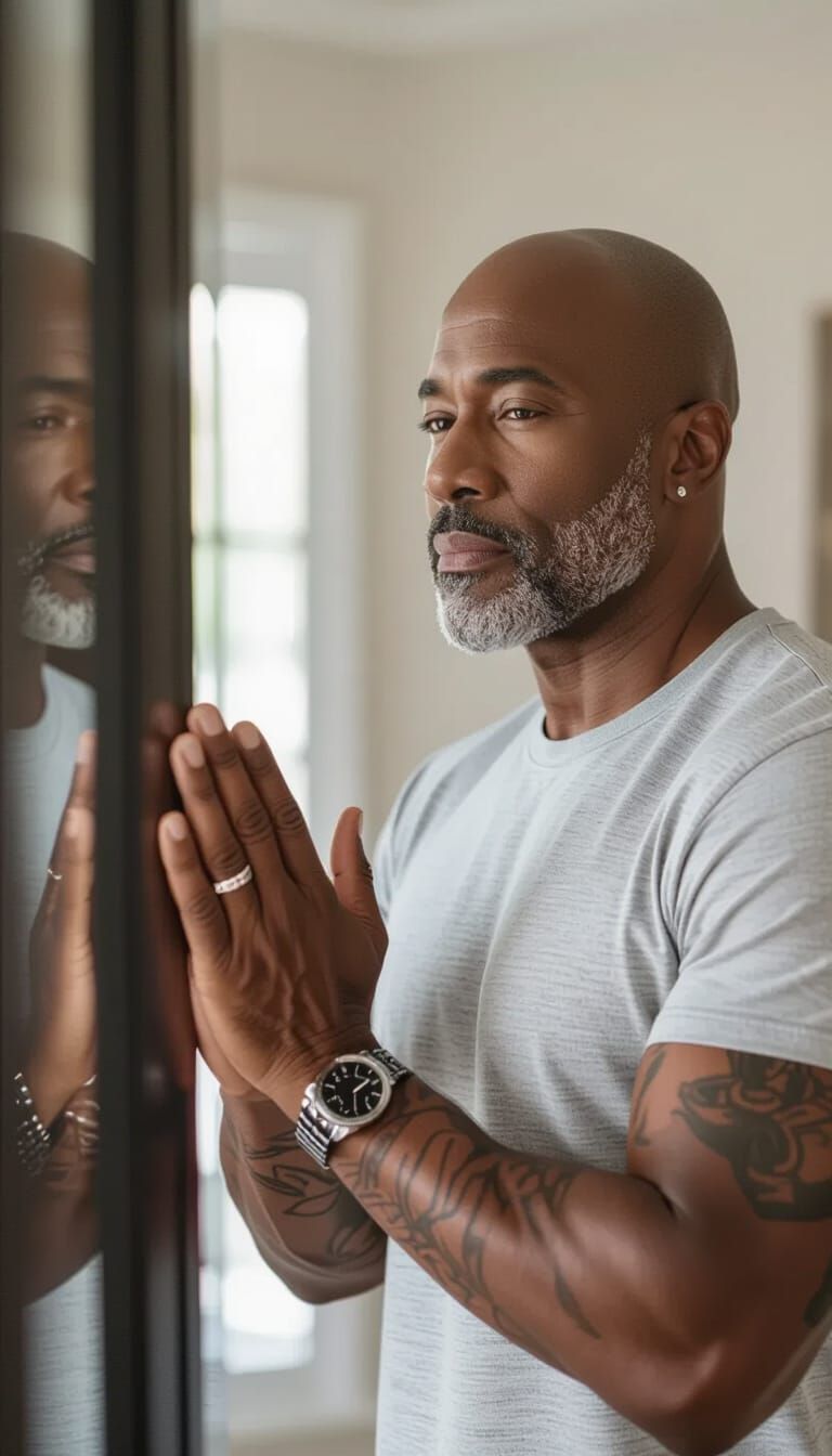 Confident 50-Year-Old African American Man in Luxury Home