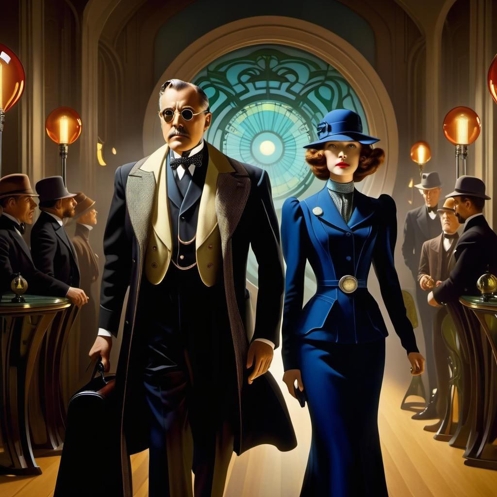 Retro-Futurist Geniuses in Art Nouveau Style