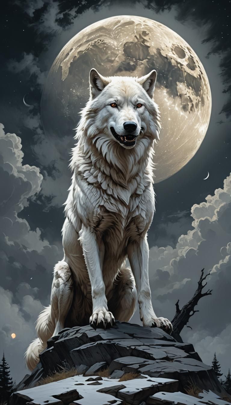 White Wolf: guarding the Moon
