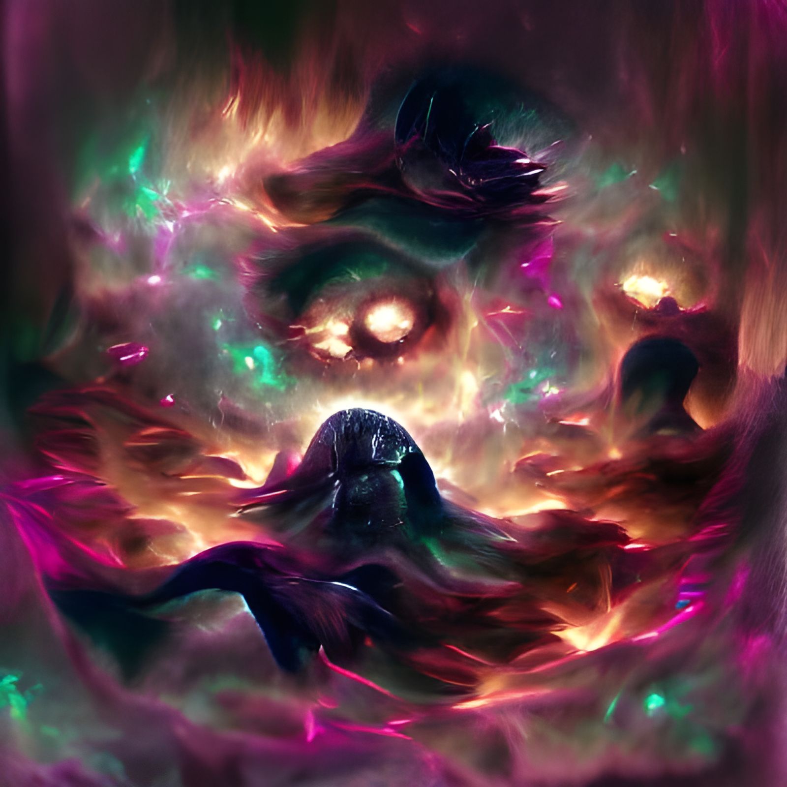Burning Nebulae in a Dark Fantasy Style