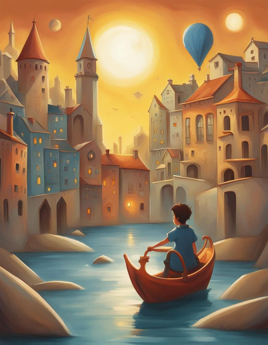 Dreamlike Illustration in Dixit Card Style
