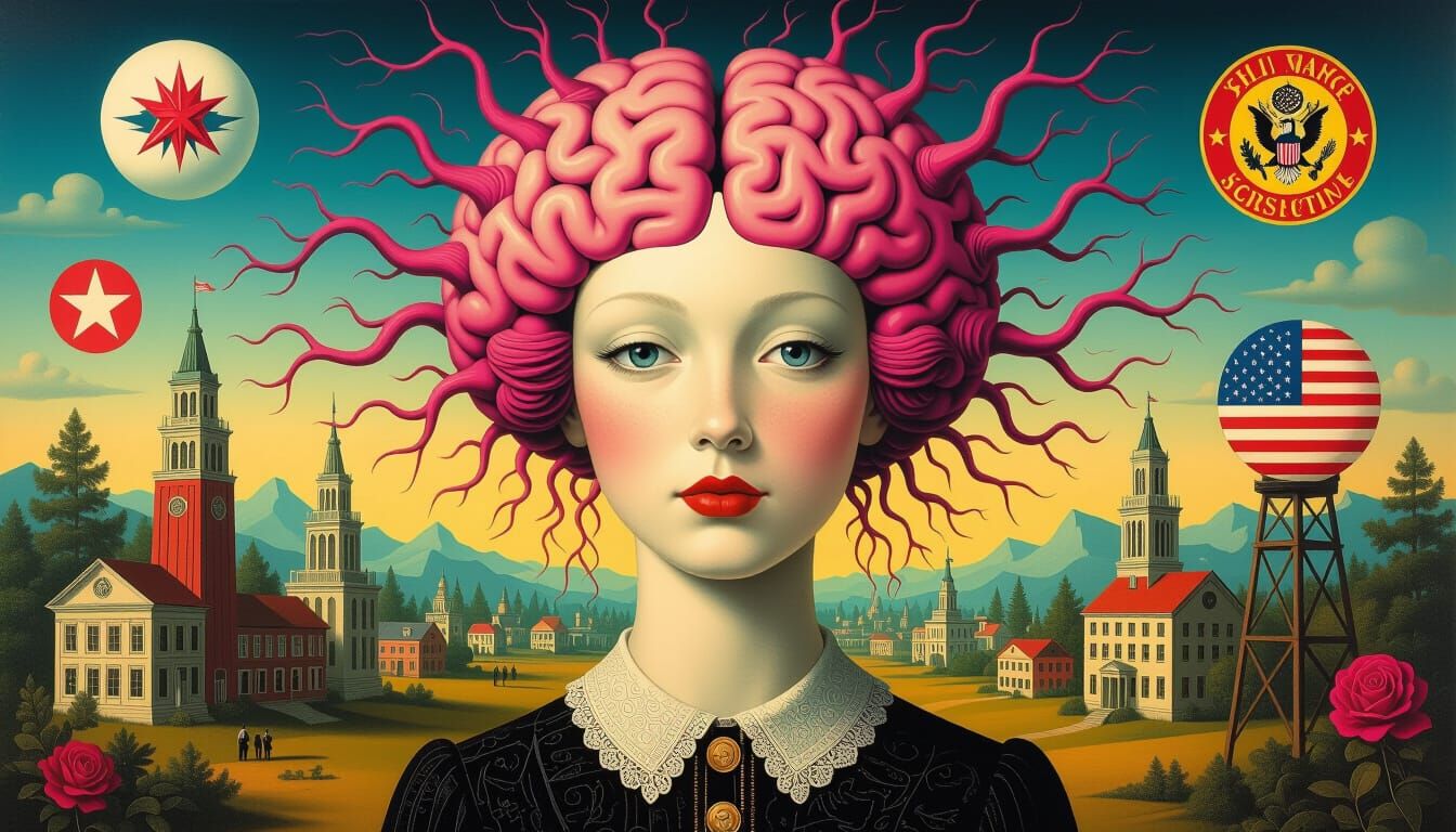 Surreal Neuroplasticity Portrait in Dreamscape